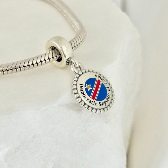 Pandora Democratic Republic of Congo Dangle S925 Silver Charm - Picture 2 of 4